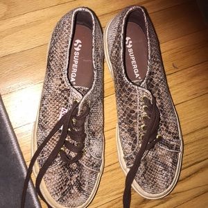 Brown snake skin superga!!!